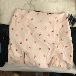 Pink rose petal skirt with slits